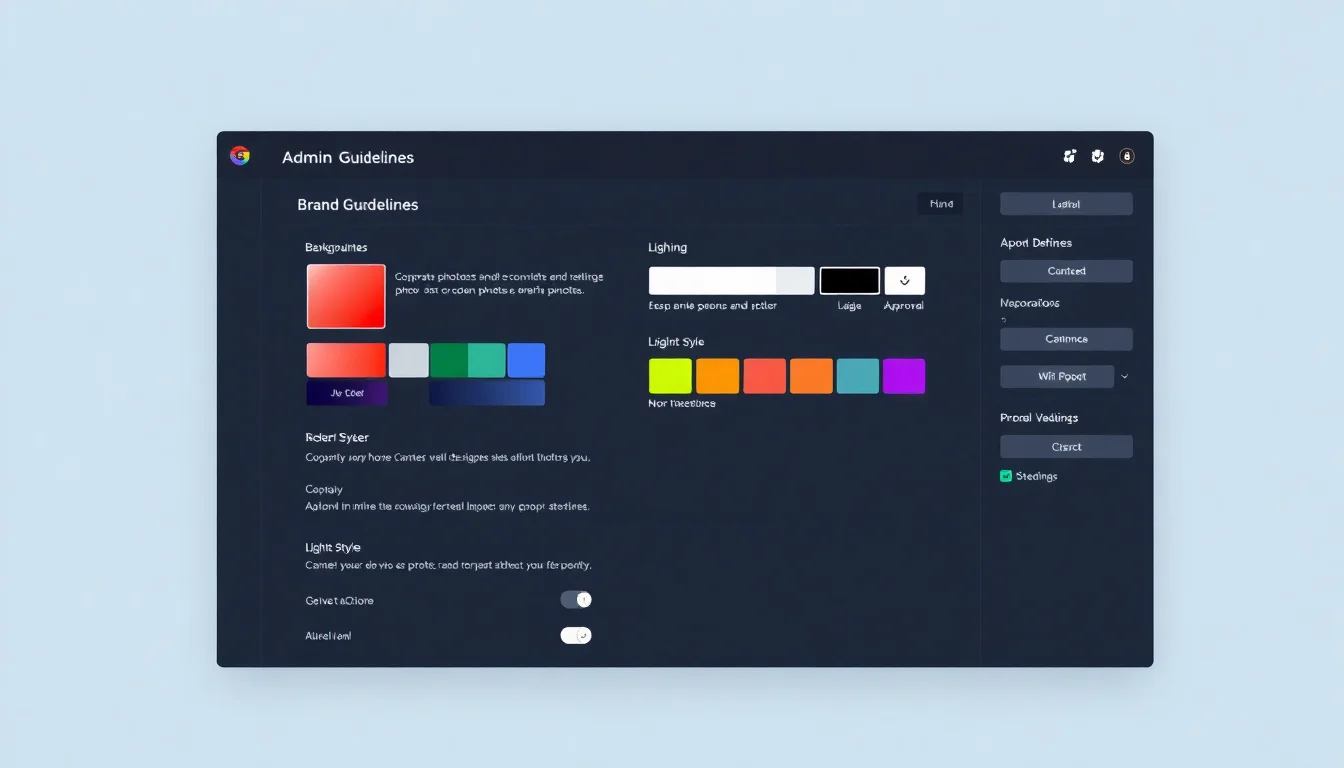 Панель управления брендом: настройки стиля корпоративных фото